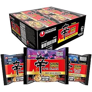 16-Pk 4.58-Oz Nongshim Shin Ramyun Black (Beef Bone Broth) $24.30 w/ S&S