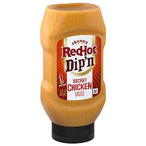 Frank's RedHot Dipping Sauce, S ecret Chicken, Creamy, Tangy, Smoky Flavor 12 fl oz~$3.57 With S&S @ Amazon