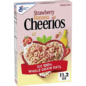 Cheerios Strawberry Banana Breakfast Cereal, Gluten Free, 11.2 oz~$2.37 After Coupon & S&S @ Amazon