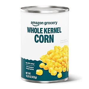 Amazon Grocery, Canned Whole Kernel Corn, 15.25 Oz x 4~$2.55 After Multibuy & S&S @ Amazon