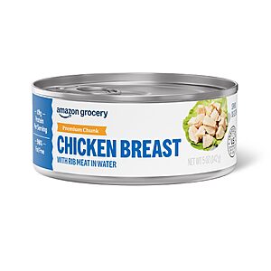 Amazon Grocery, Premium Chunk Chicken Breast, 5 Oz~$1.19 With S&S @ Amazon~Buy 4 & Save More!