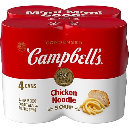 Campbell's Condensed Chicken Noodle Soup, 10.75 Ounce Can (Pack of 4)~$2.91 After Coupon & S&S @ Amazon