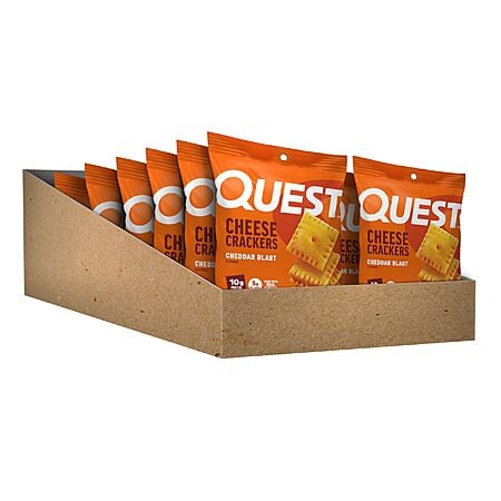 Quest Nutrition Cheese Crackers, Cheddar Blast, 10g Protein, 5g Net Carbs, 1g Sugar, Made with Real Cheese, 12 Packs (1.06 oz bags) & More~$16.42 With S&S @ Amazon