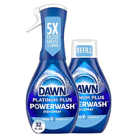 Dawn Powerwash Spray, Dish Soap, Dishwashing Liquid, Cleaning Supplies, Fresh, 1 Starter Kit + 1 Refill, 32 Fl Oz~$6.02 After Coupon & S&S @ Amazon
