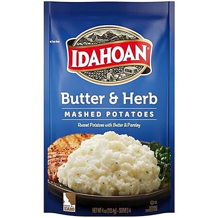 Idahoan Mashed Potatoes, Butter & Herb, 4 oz~$0.72 @ Amazon