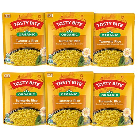 Tasty Bite Organic Turmeric Rice, 8.8 Ounce, Pack of 6, Ready to Eat, Microwavable, Vegetarian, Gluten-Free~$12.39 With S&S @ Amazon