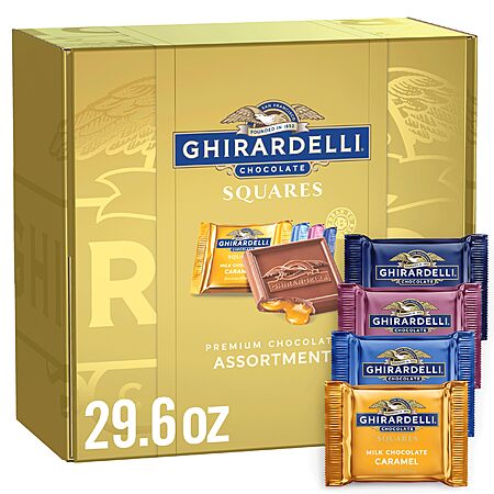 GHIRARDELLI Premium Chocolate Assortment SQUARES Gift Box 29.6 oz Valentine’s Day Chocolate Gift, Individually Wrapped Dark & Milk Chocolate~$25.59 @ Amazon