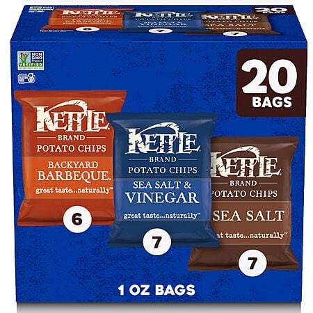 Kettle Brand Potato Chips Variety Pack, 1 Oz, 20 Ct~$8.07 After Coupon & S&S @ Amazon