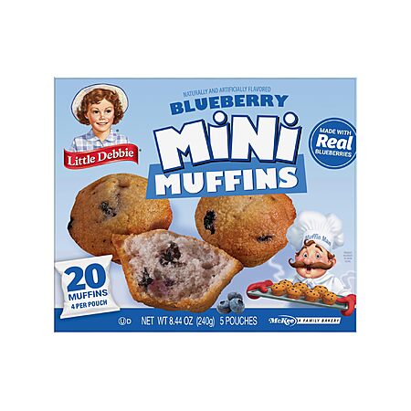 Little Debbie Blueberry Mini Muffins, 5 Pouches (20 Muffins), 8.44 OZ Box~$2.37 With S&S @ Amazon