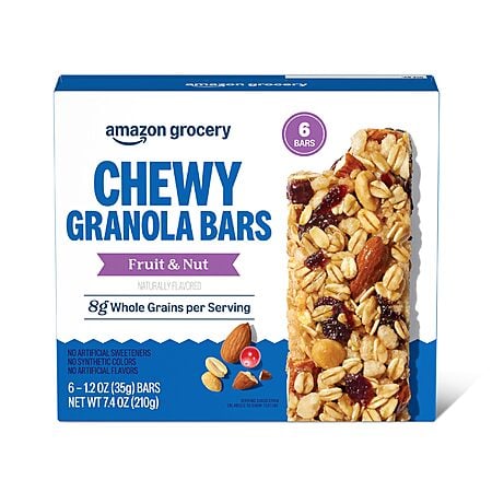 Amazon Grocery, Fruit & Nut Chewy Granola Bars, 7.4 Oz, 6 Ct~$1.49 After Coupon & S&S @ Amazon
