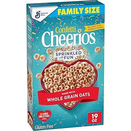 Confetti Cheerios Breakfast Cereal, Gluten Free, Made with Whole Grain Oats, Family Size, 19 oz~$3.48 After Coupon & S&S @ Amazon