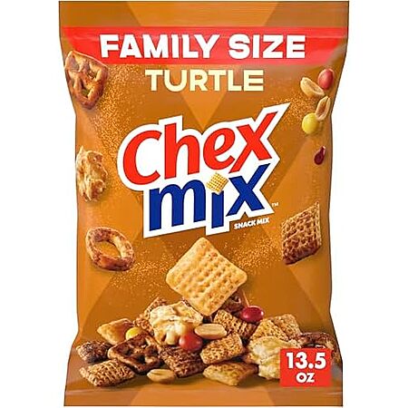 Chex Mix Turtle Snack Mix Or Original, Indulgent Snack Bag, Family Size, 13.5 oz~$2.97 After Coupon & S&S @ Amazon