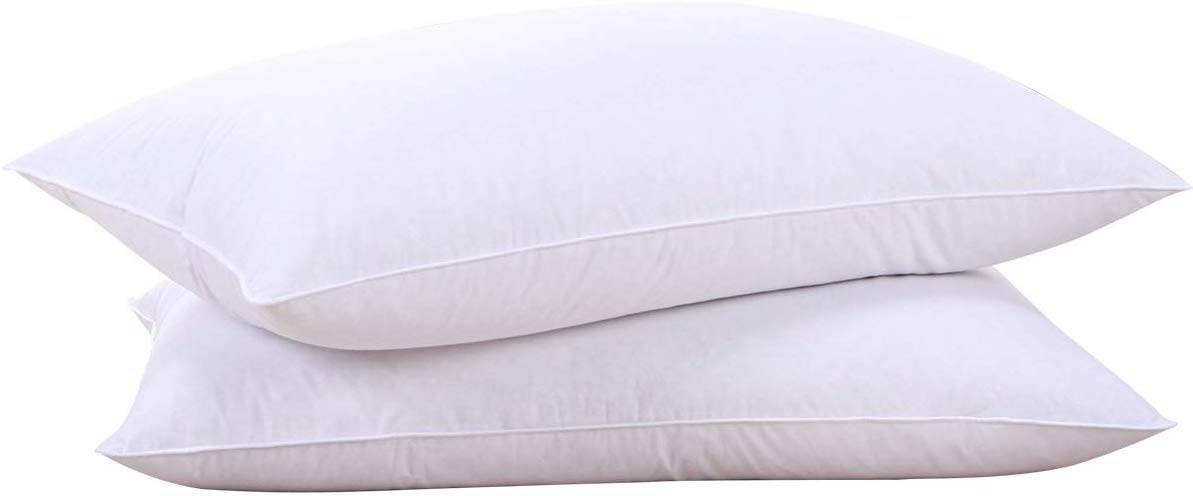 Puredown Natural Goose Down Feather White Pillow Inserts 100