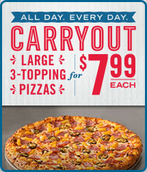 Domino S Large 3 Topping Pizza For 7 99 Carryout Only