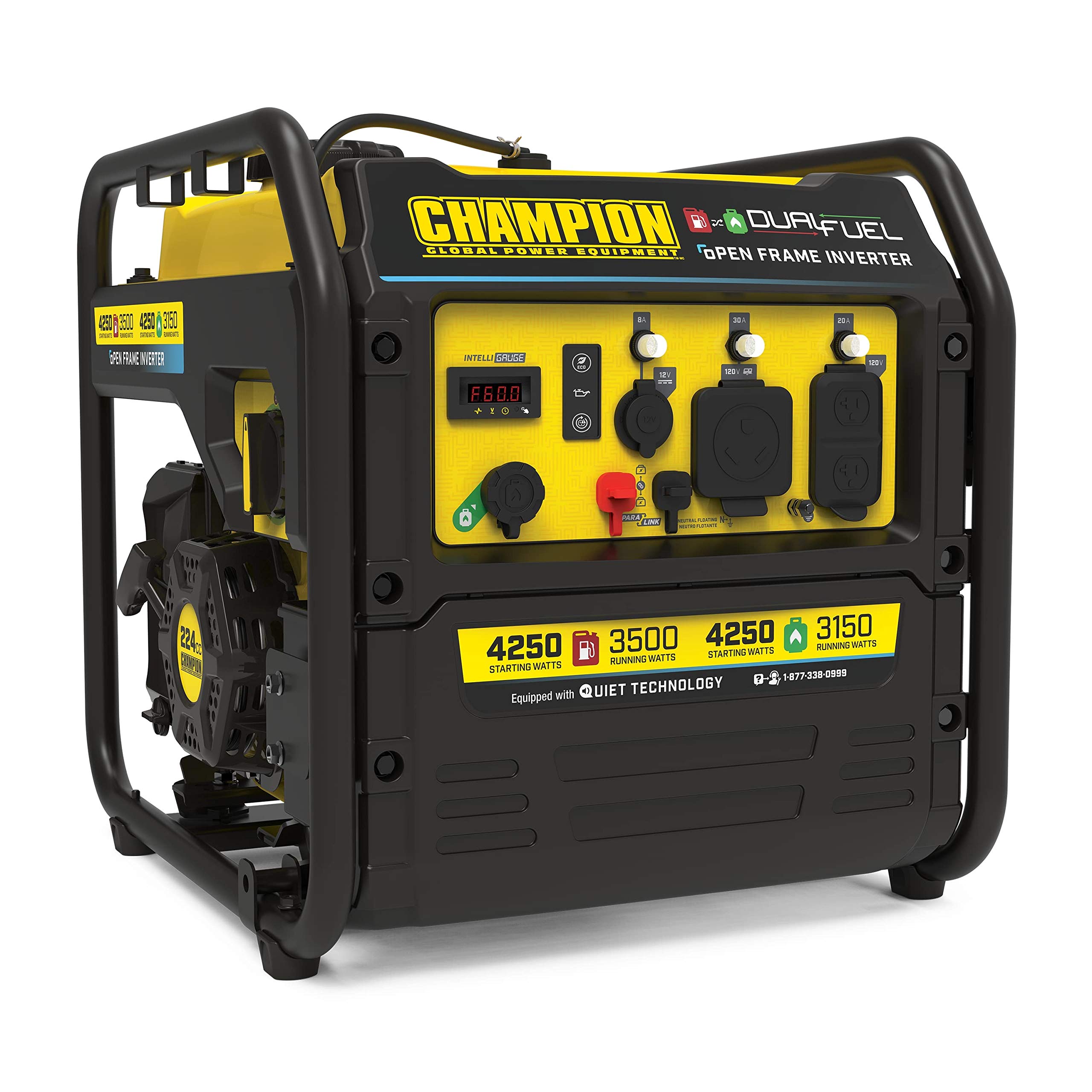 Champion Dual Fuel Power Equipment 200914 4250-Watt Open Frame Inverter Generator, Dual Fuel Technology  - Amazon.com - $499.58 Free Prime shipping (UPDATED 7/28:  NOW $451.33)