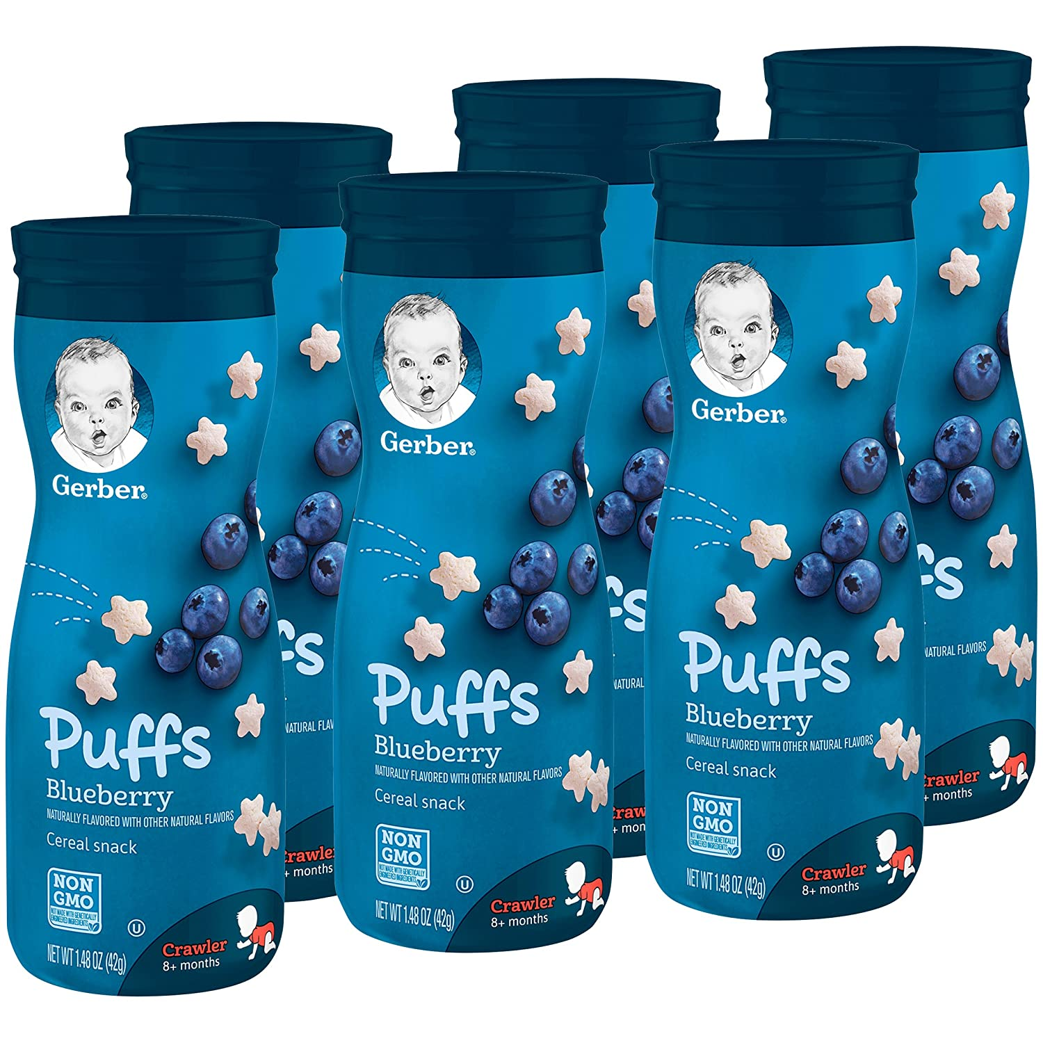 Gerber Puffs Cereal Snack, Multiple Flavors, 6 Count with Subscribe and