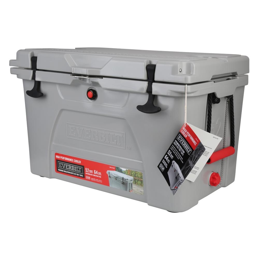 Everbilt 52 qt. High-Performance Cooler in Gray with Lockable Lid-410-234 - $79.50