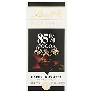 Lindt Excellence Extra Dark Chocolate 85%, 3.5 Ounce - Amazon Fresh $2.57