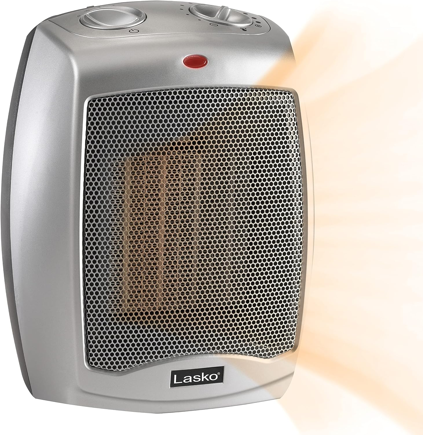 Lasko 9" 1500W Electric Ceramic Space Heater with Adjustable Thermostat, Silver, 754200, New $10.62