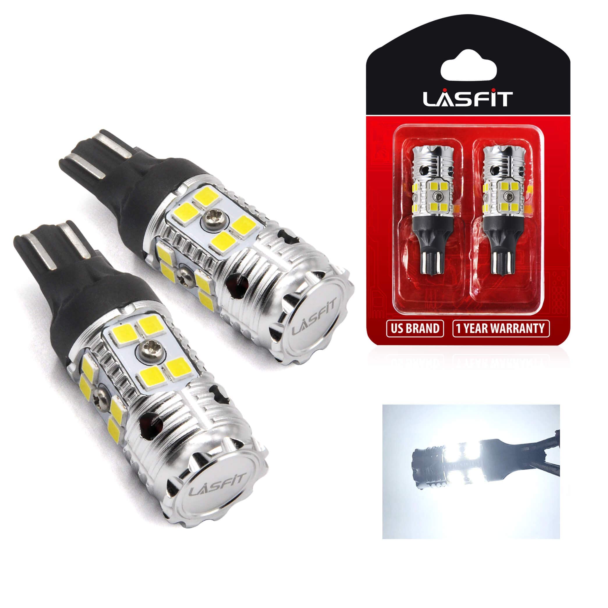LASFIT 921 T15 LED Bulb Reverse Back-Up Lights (2-Pack) - $20.79