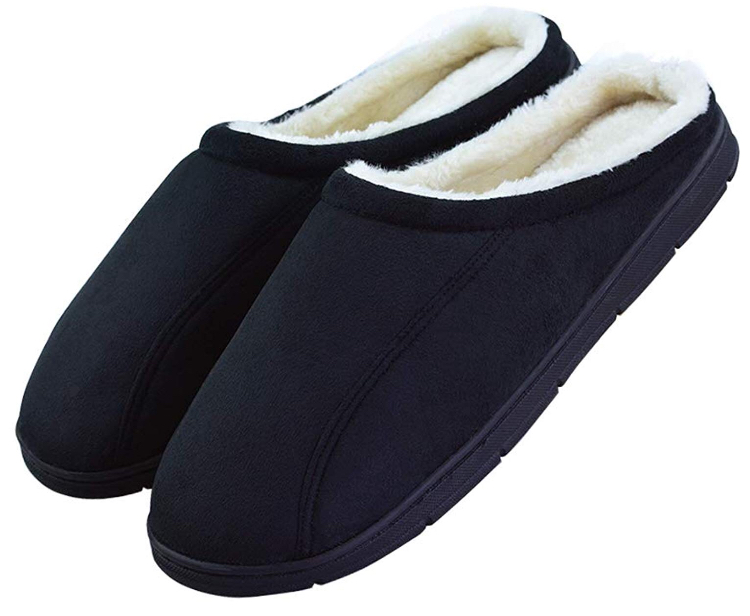 Men S Slip On Backless Moccasin Memory Foam Bedroom Slippers