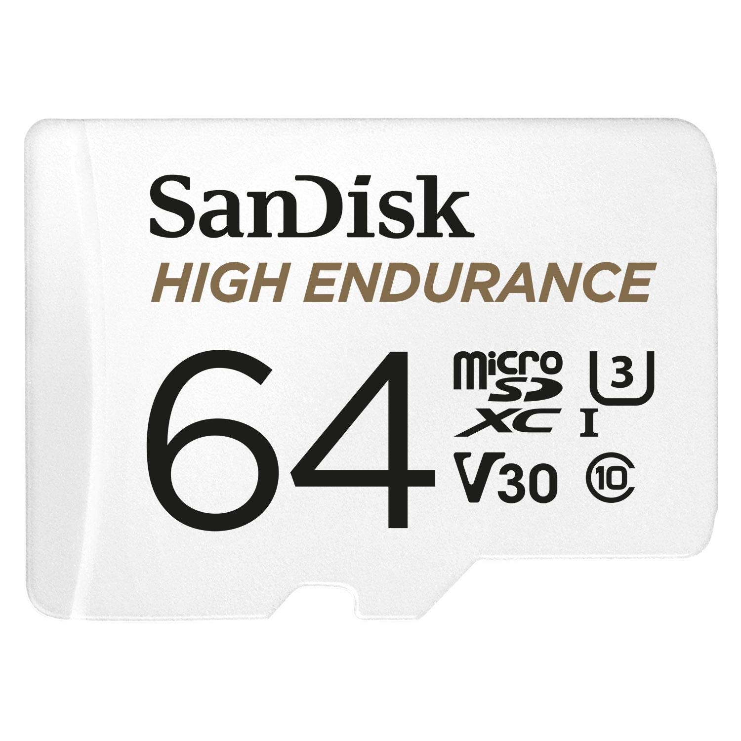 SanDisk 64GB High Endurance Video MicroSDXC Card with Adapter for Dash Cam and Home Monitoring Systems on Amazon for $13.49