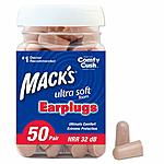50-Pairs Mack's Ultra Soft Foam Earplugs (NRR 32 db) $6 w/ S&amp;S + Free S/H