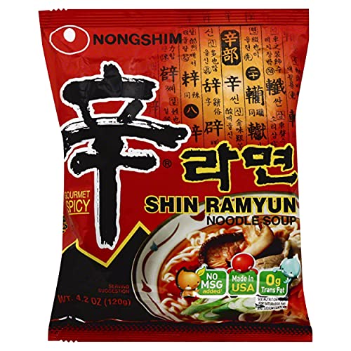 Nongshim Shin Original Ramyun noodles, 4.2 Ounce ($0.89 or $0.85 Subscribe and Save) at Amazon