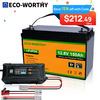 ECO-WORTHY 1920Wh 12V 150Ah Bluetooth LiFePO4 Lithium Battery 20A Charger $212.49