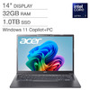 Acer Aspire 14&amp;quot; AI Copilot+ PC Touchscreen Laptop - Intel Core Ultra 7 processor 258V - WUXGA (1920 x 1200) Touchscreen - 32GB RAM - 1TB SSD - Windows 11 Home - Steel Gray $699.99