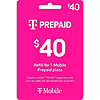 T-Mobile Prepaid $40 Refill eCard for $35