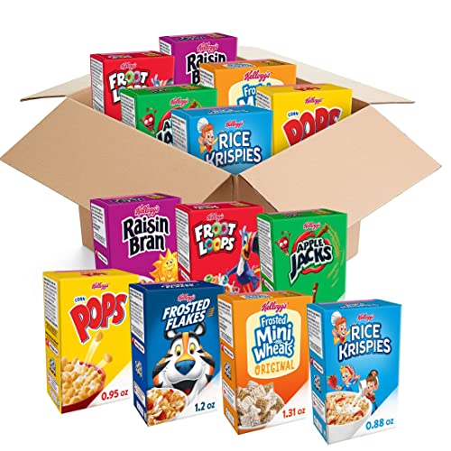 Amazon $20.71 S/S Kellogg's Cold Breakfast Cereal, Bulk Pantry Staples, Kid Snacks, Variety Pack (Pack of 48)
