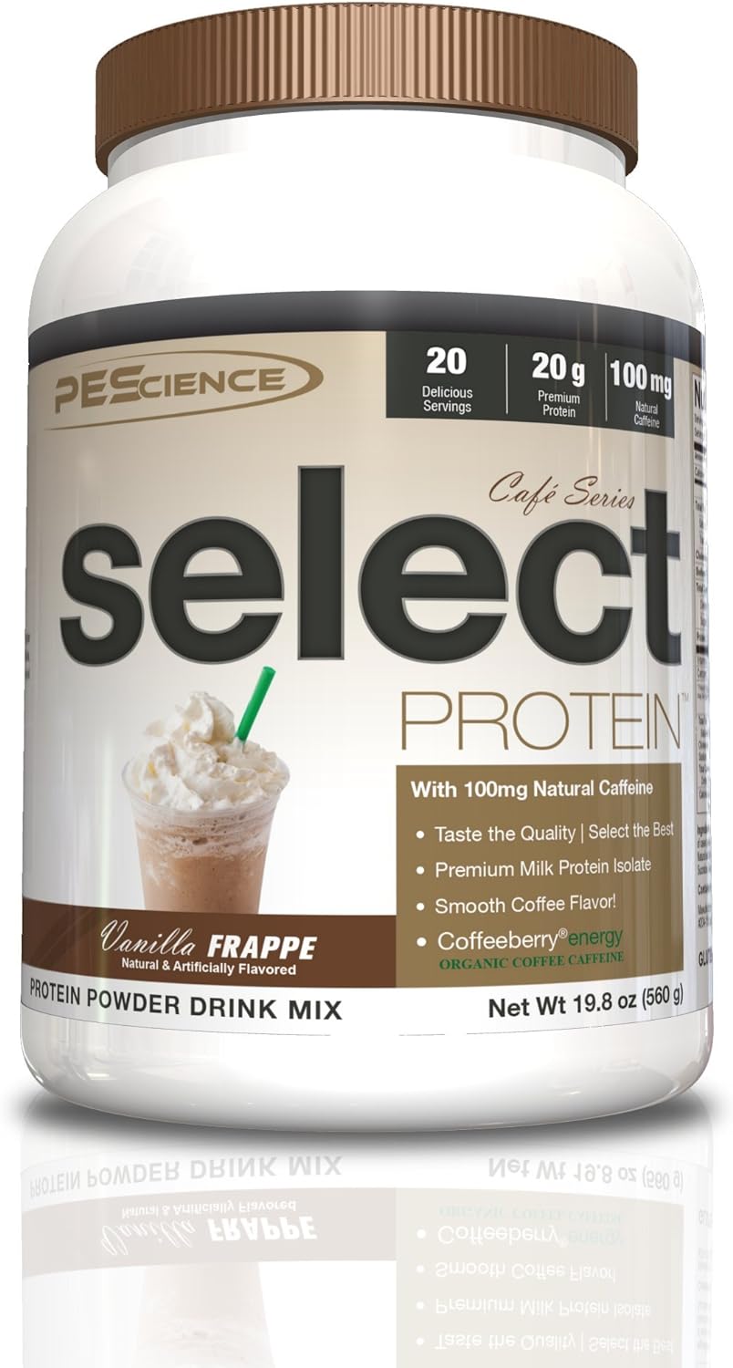 PEScience Select Cafe Premium Whey and Casein Protein, Blended Vanilla Frappe, 19.8 Ounce - $22