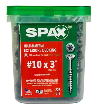 YMMV SPAX #10 x 3-in Double-barrier Multi-Material SPAX Multi-Material Exterior Wood Screws (225-Per Box) | 4191670500758 $4.97