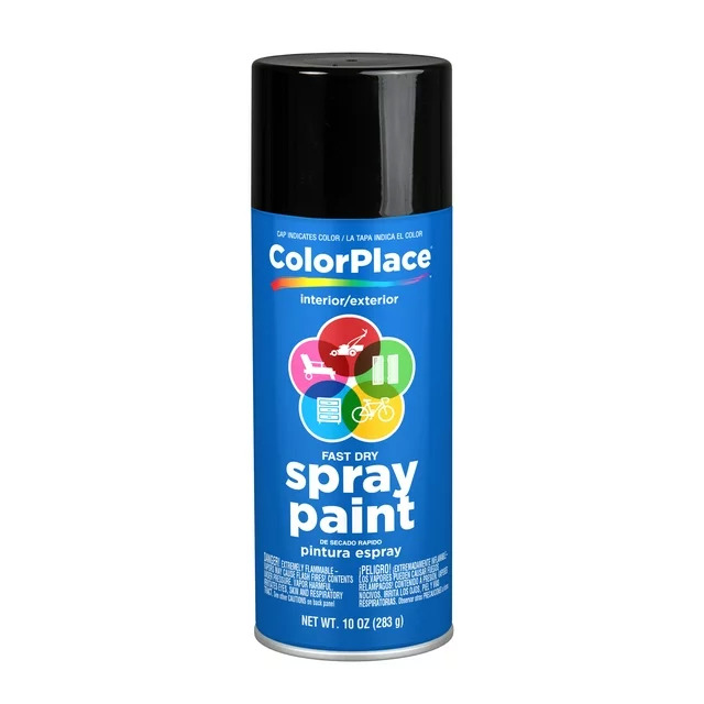 ColorPlace Multi-Surface Spray Paint 10 oz (White Gloss or Black Gloss) $2.48