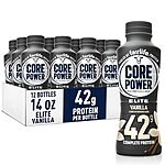 Core Power Fairlife Elite 42g High Protein Milk Shake Bottle, Ready To Drink for Workout Recovery, kosher, Liquid, Vanilla, 14 Fl Oz (Pack of 12) - $38.25