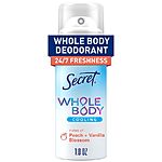 1oz Secret Whole Body Deodorant Sprays Get 4  for $4 After Digital Q's earn $4 Walgreens Cash, store PU at $10 (Store Stock YMMV)