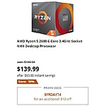 Newegg Black Friday: AMD Ryzen 5 2600 6-Core 3.4GHz Socket AM4 Desktop Processor for $129.99