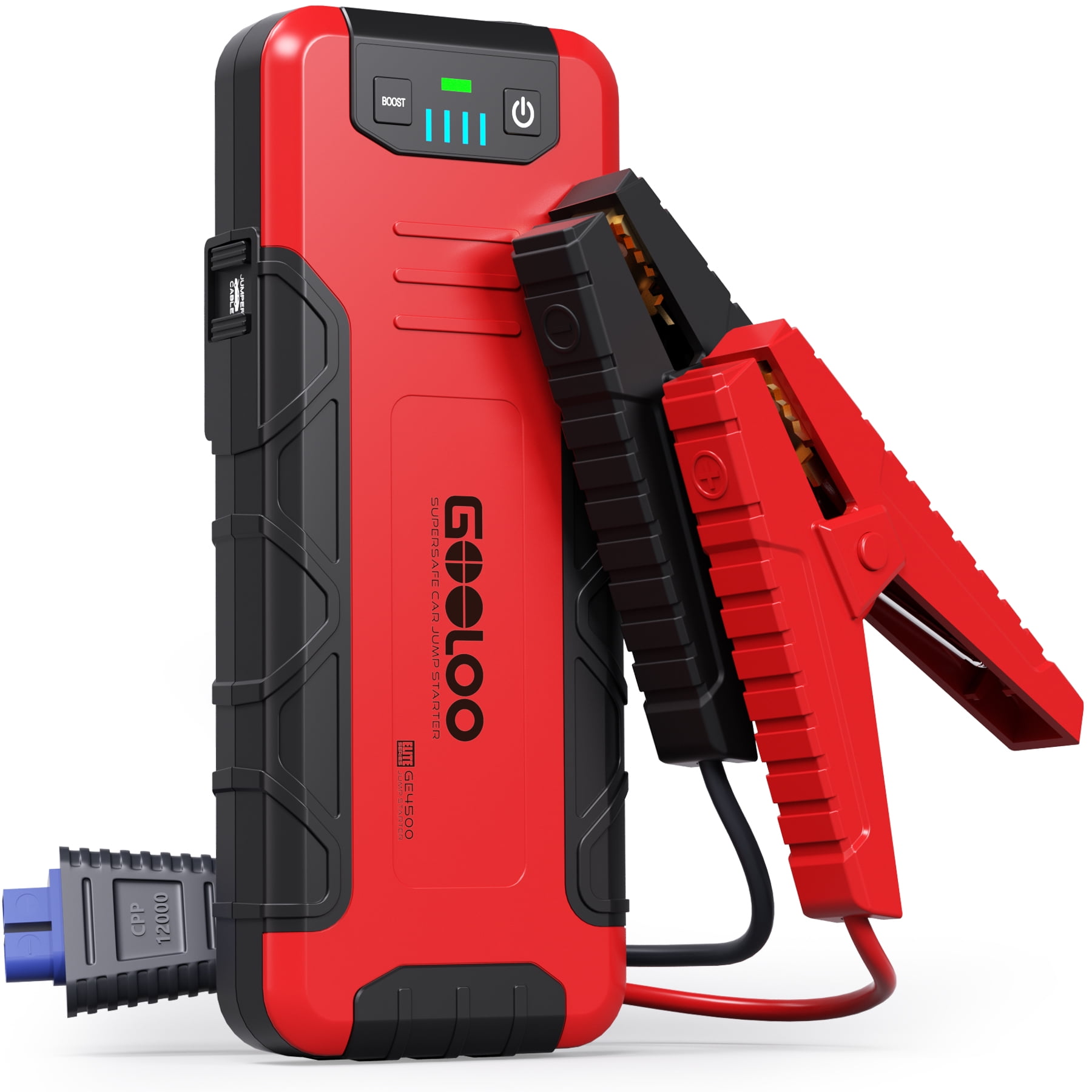 GOOLOO Car Battery Jump Starter,4500A Peak Jump Starter with USB Quick Charge (for 10L Gas or Up to 8L Diesel),GE4500 12V Jumper Pack with LED Light Powerful $63.99