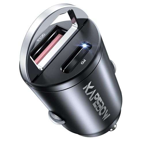 Limited-time deal: USB C Car Charger, [Small, Flush Fit, Metal] Car Charger Adapter with 30W PD +30W QC3.0 Fast Charging ($6.34 w/ Free Prime Ship) - $6.34