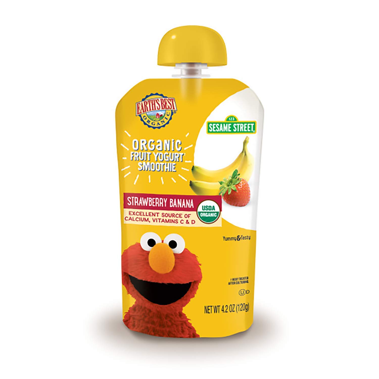 Price mistake Earth's Best Organic Sesame Street Toddler Snacks, Organic Fruit Yogurt Smoothie Strawberry Banana, 4.2 oz Resealable Pouch ( 12 Count $1.64