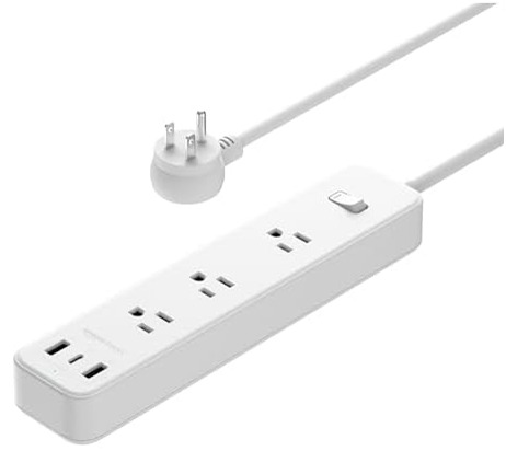 AmazonBasics 5FT 3 Outlet 3 USB Port Power Strip Extension Cord - $6.99 - Free shipping for Prime members - $6.99