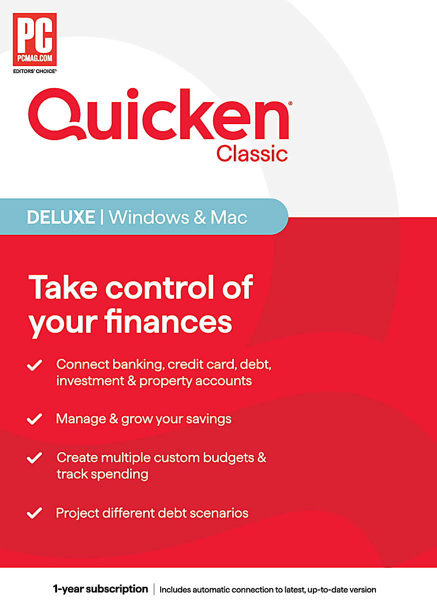 Quicken Classic Deluxe 1 year Code $35.99