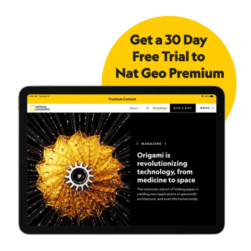 30-day free trial to the annual subscription of Nat Geo Premium (Digital)