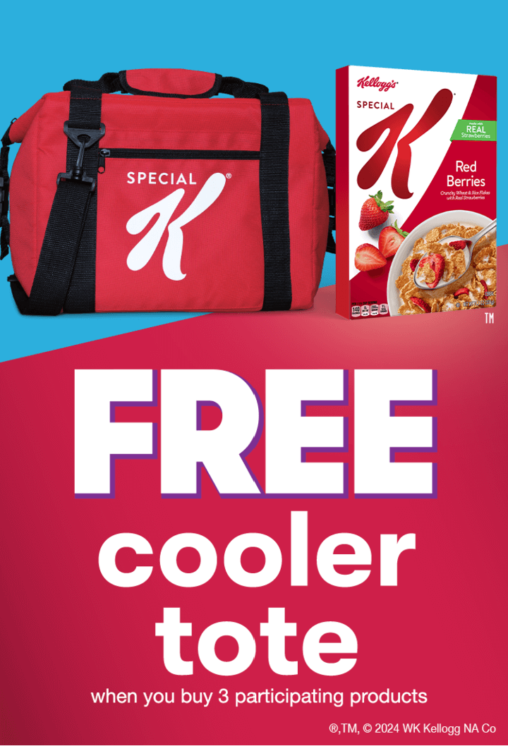 Free Kellogg's Special K Cooler Tote w/ Purchase of 3 Participating Products (from 5/6/24 - 7/31/24)