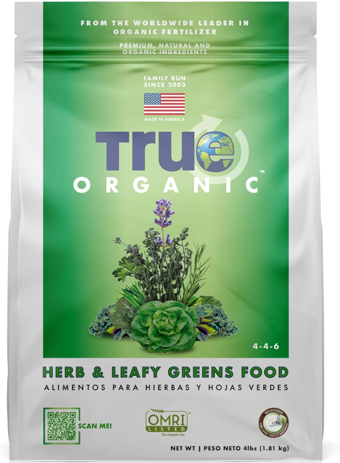 $4.88: True Organic Herb & Leafy Greens Plant Food Granular Fertilizers, 4lbs