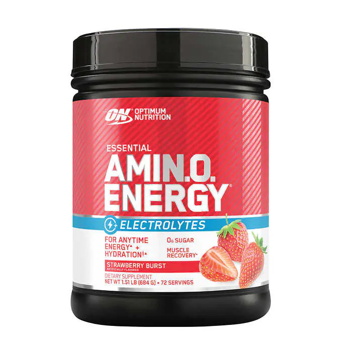 Optimum Nutrition Essential Amino Energy + Electrolytes, Strawberry Burst, 1.51 lbs - $32.99