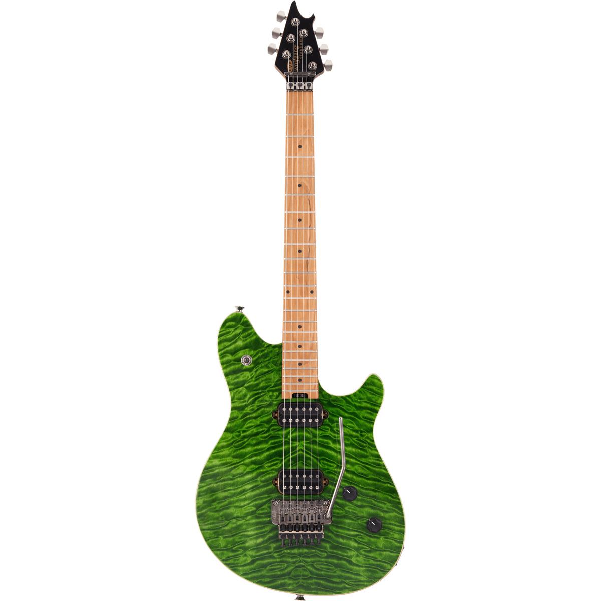 EVH Wolfgang Standard Quilt Maple Electric Guitar, Baked Maple Fingerboard, Transparent Green $499