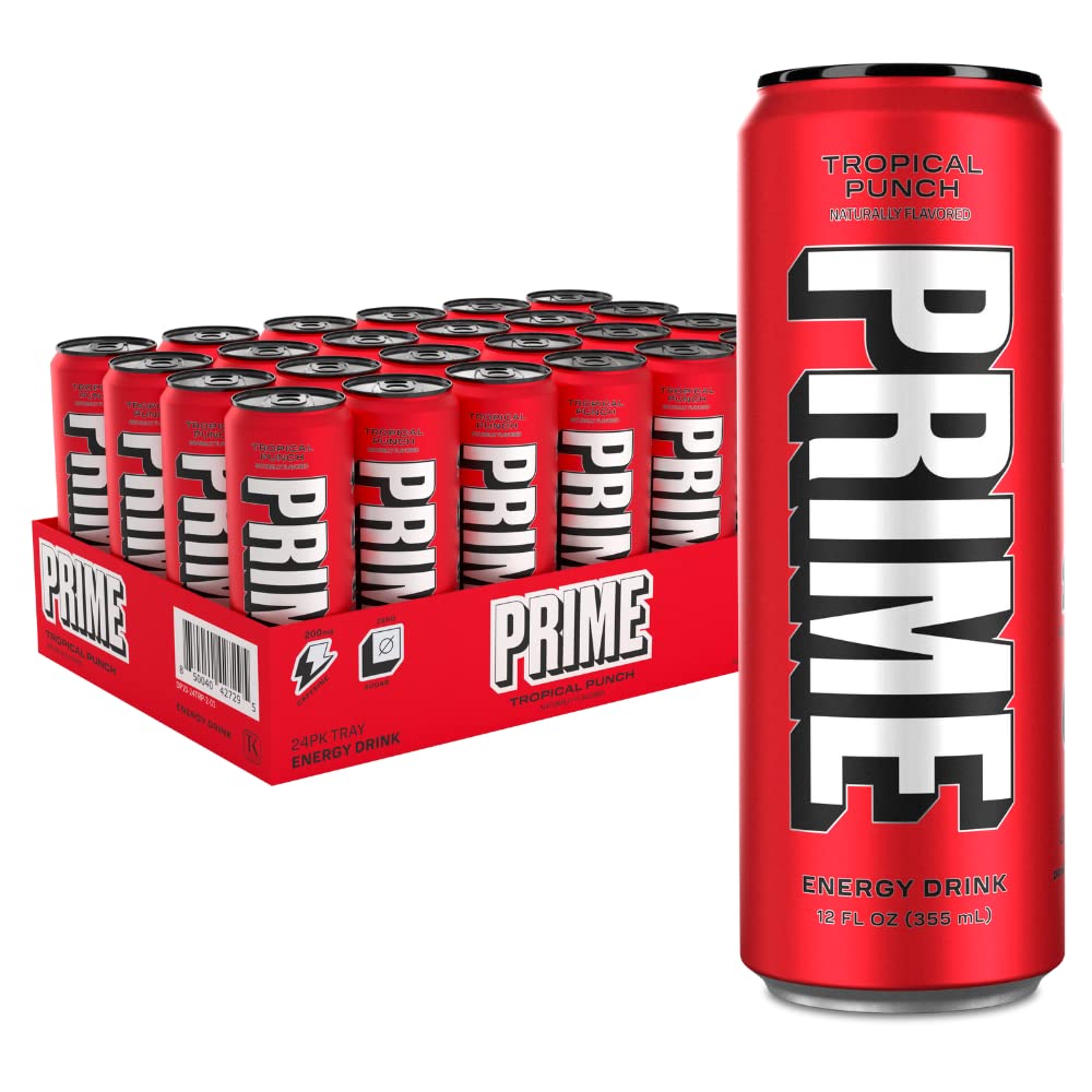 24 pack PRIME Energy TROPICAL PUNCH | Zero Sugar Energy Drink | Preworkout Energy | 200mg Caffeine with 355mg of Electrolytes and Coconut Water for Hydration $26