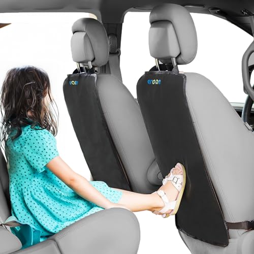 Enovoe Kick Mats car seat Protector for Child car seat - 2 Pack - Premium Quality Back seat Cover Offers Waterproof Protection of Your Upholstery from Mud and Scratches - - $6